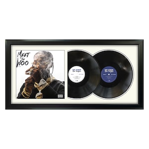 Pop Smoke - Meet the Woo Vol. 2 - Framed Double Album -  17.5&quot; x 34.5&quot; - Framed Vinyl - White Mat and Black Frame