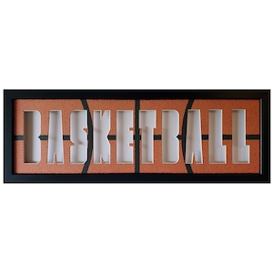 Basketball photo collage &quot;Letter Frame&quot; Handcrafted 9 X 25.5 X .75  - Your Choice of Print, White or Black Mat.