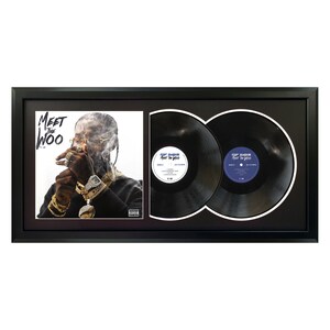 Pop Smoke - Meet the Woo Vol. 2 - Framed Double Album -  17.5&quot; x 34.5&quot; - Framed Vinyl - Black Mat and Black Frame