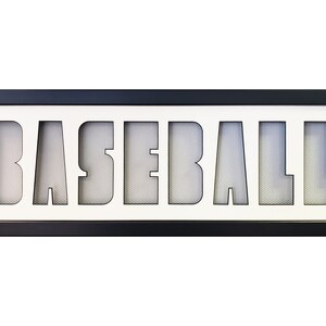 Baseball Photo Collage &quot;letter frame&quot; Handcrafted with a White Mat 9 X 25.5 X .75
