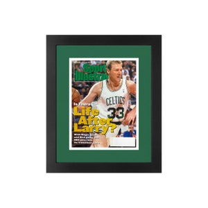 Larry Bird, Original Sports Illustrated Magazine March 23, 1992 Issue. Framed in Boston Celtics Team Colors