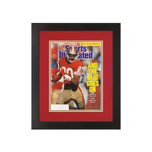 Jerry Rice, Original Sports Illustrated Magazine January 15, 1990 Issue. Framed in San Francisco 49ers Team Colors