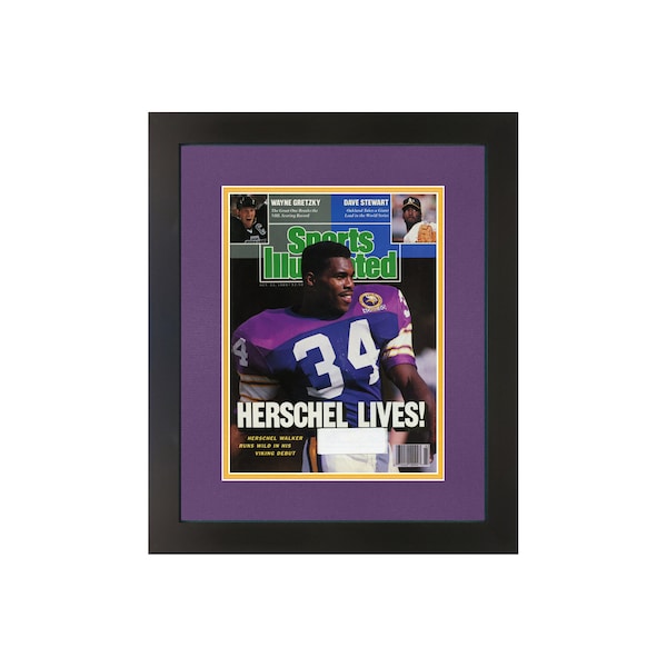 Herschel Walker, Original Sports Illustrated Magazine October 23, 1989 Issue. Framed in Minnesota Viking Team Colors