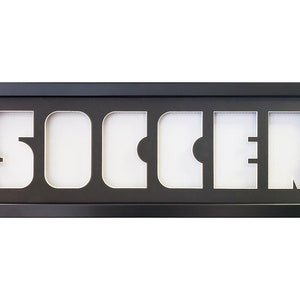 Soccer photo collage &quot;Letter Frame&quot; Handcrafted with Black Mat 9 X 25.5 X .75