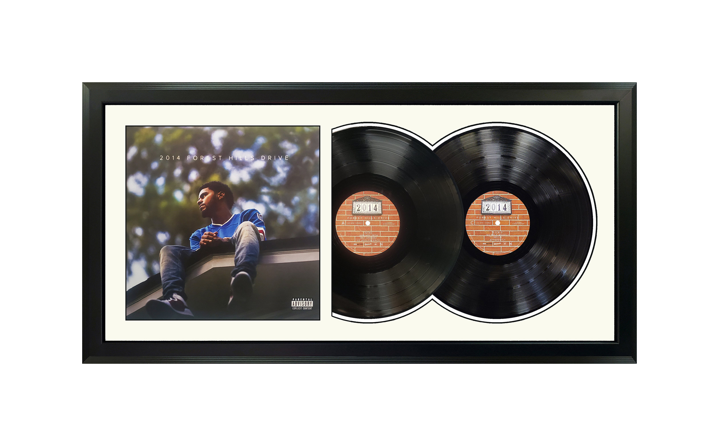 J. Cole - 2014 Forest Hills Drive Framed Vinyl Art - Black Frame 