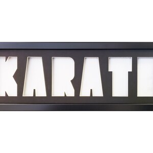 Karate photo collage &quot;Letter Frame&quot; Handcrafted with Black Mat 9 X 25.5 X .75