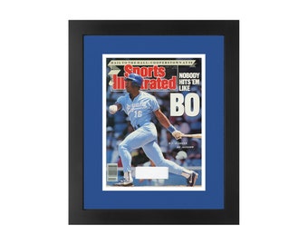 Bo Jackson, Original Sports Illustrated Magazine June 12, 1989 Issue. Framed in Kansas City Royals Team Colors