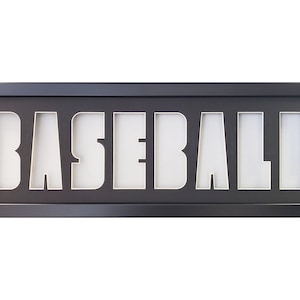 Baseball Photo Collage &quot;letter frame&quot; Handcrafted with a Black Mat 9 X 25.5 X .75