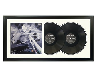 Eminem - The Slim Shady LP - Framed Double Album - White Mat and Black Frame. 17.5" x 34.5"