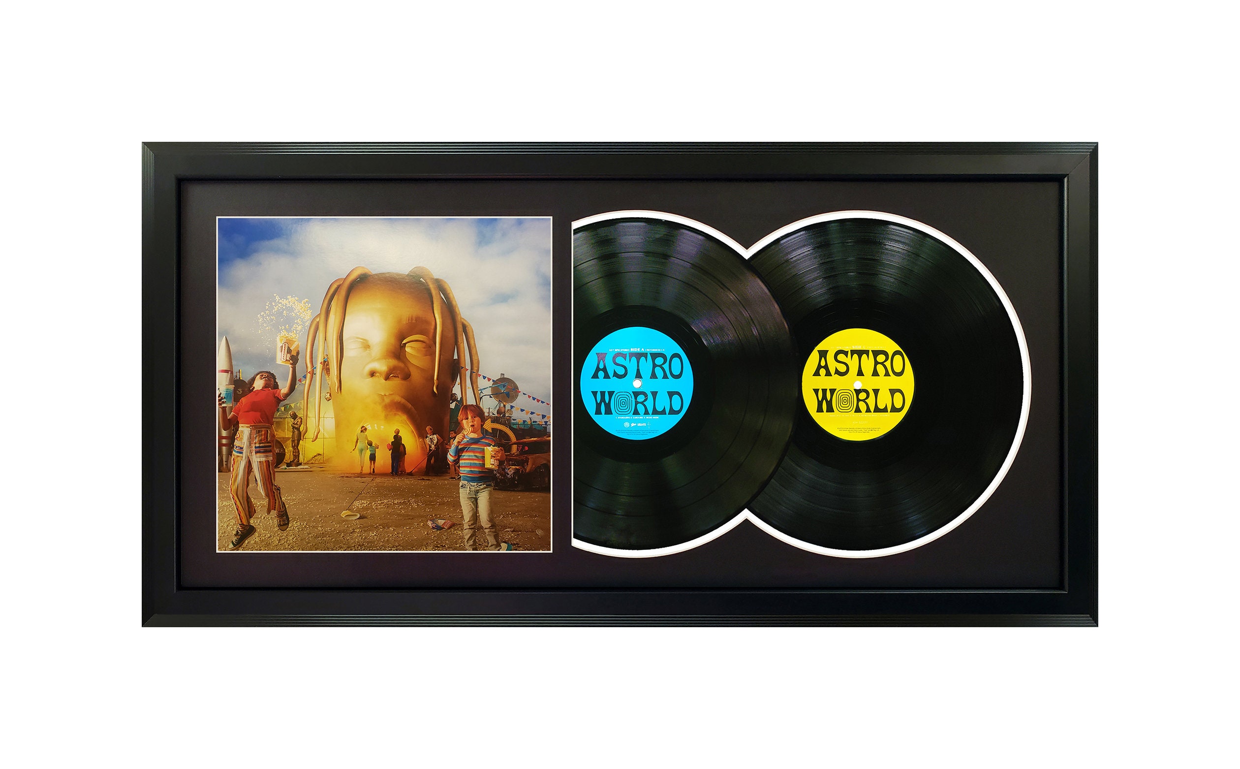 Travis Scott - Astroworld - 17.5 x 34.5 - Black Mat and Black Frame