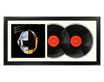 Daft Punk - Random Access Memories - Framed Double Album - White Mat and Black Frame. 17.5" x 34.5"