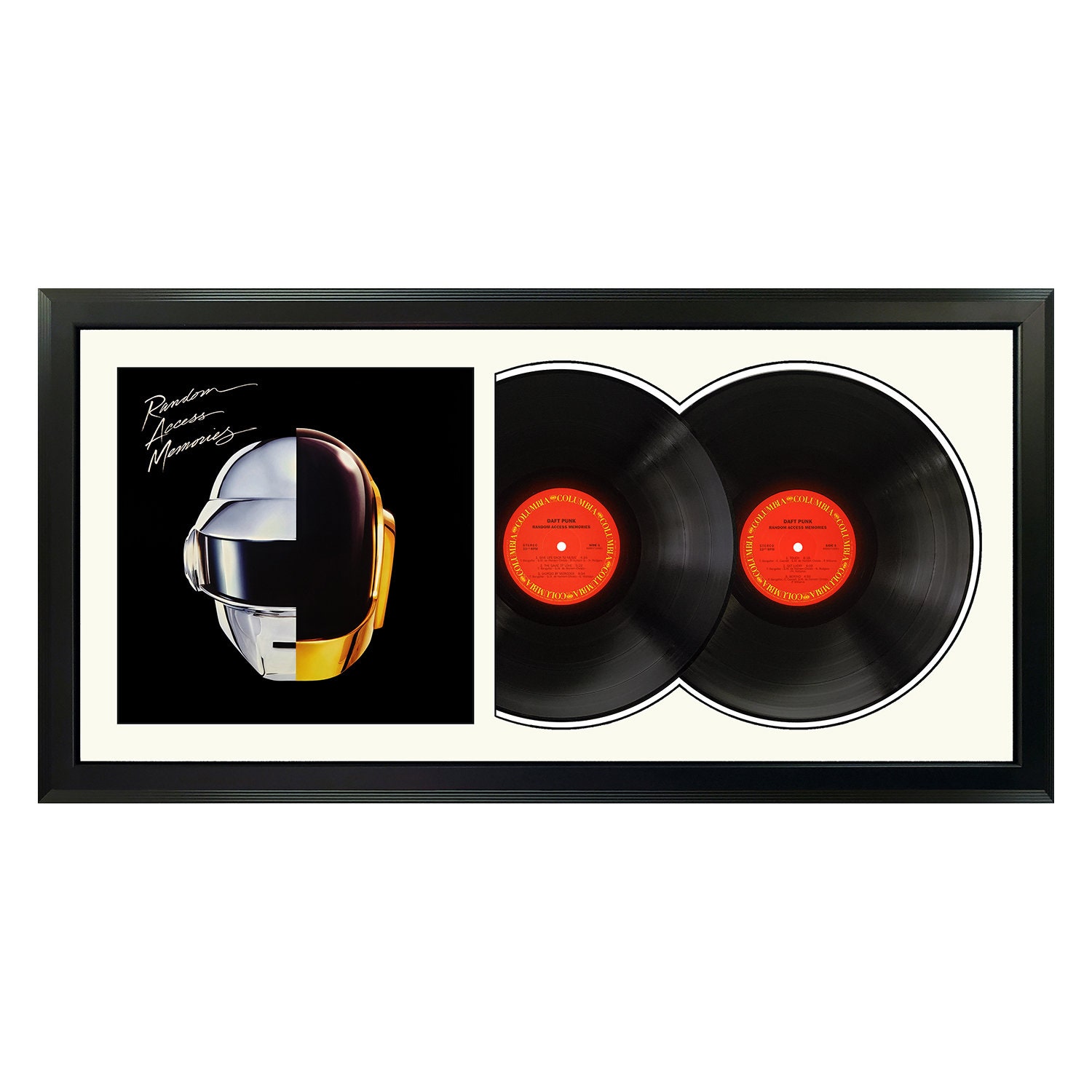 Daft Punk Random Access Memories Framed Double Album White Mat and Black  Frame. 17.5 X 34.5 