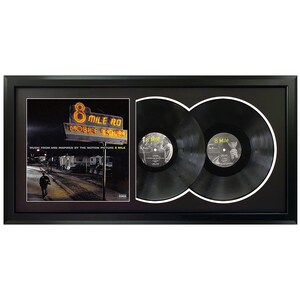 8 Mile - Movie Soundtrack - Framed Double Album -  17.5&quot; x 34.5&quot; - Framed Vinyl - Black Mat and Black Frame