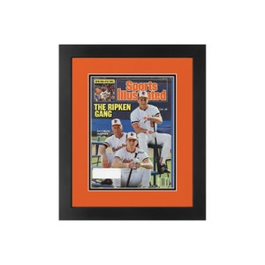 Cal Ripken Jr. with Billy Ripken (Ripken Gang), Original Sports Illustrated Magazine March 9, 1987 Issue. Framed in Baltimore Orioles Colors