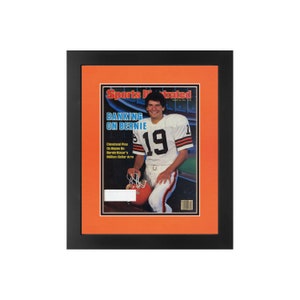 Bernie Kosar, Original Sports Illustrated Magazine August 26, 1985 Issue. Framed in Cleveland Browns Team Colors