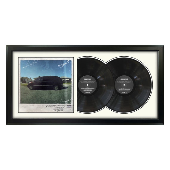 Kendrick Lamar Good Kid, M.A.A.D City Framed Double Album 17.5 X 34.5  Framed Vinyl White Mat and Black Frame -  Sweden