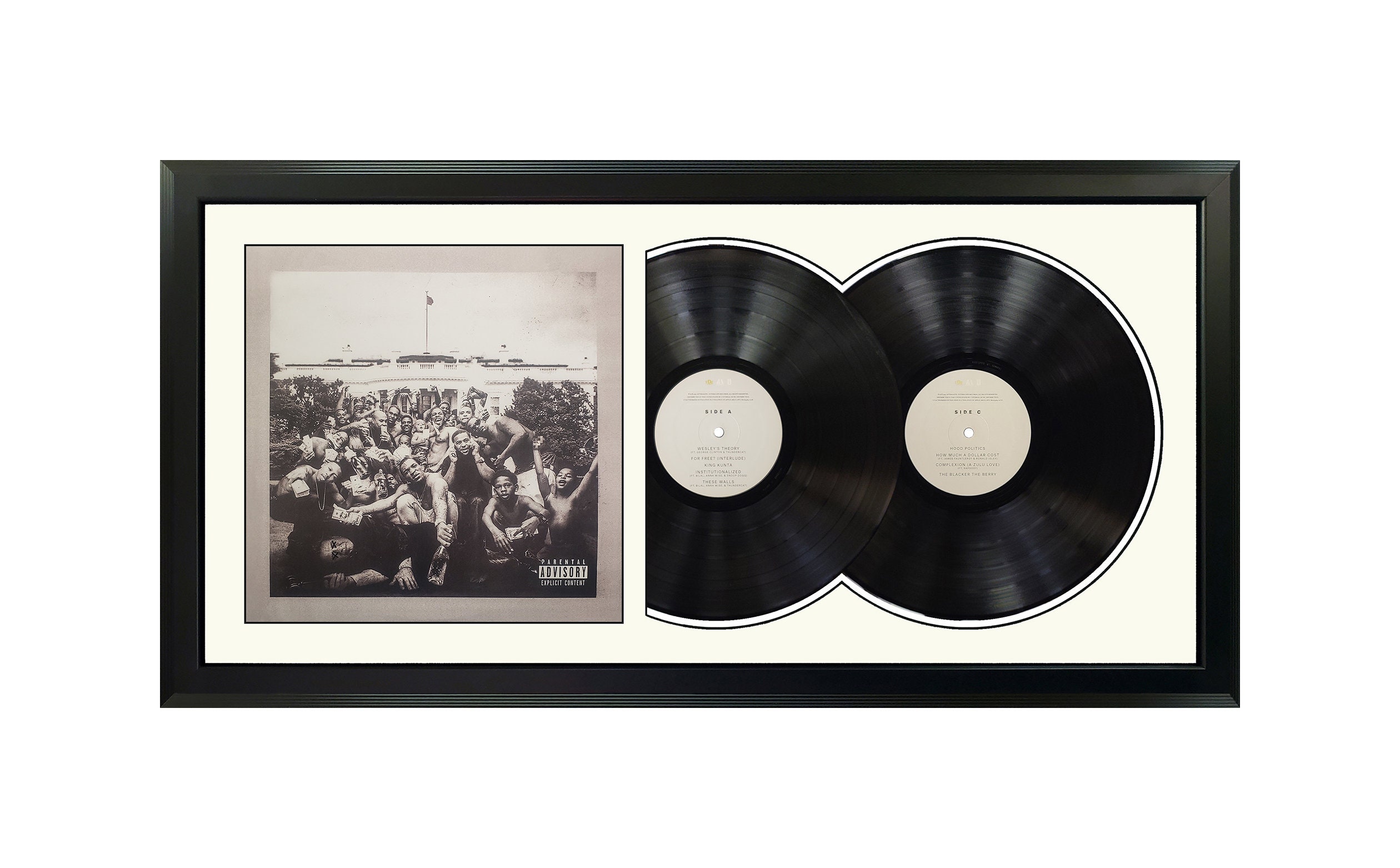 Kendrick Lamar to Pimp a Butterfly 17.5 X 34.5 Framed Vinyl White