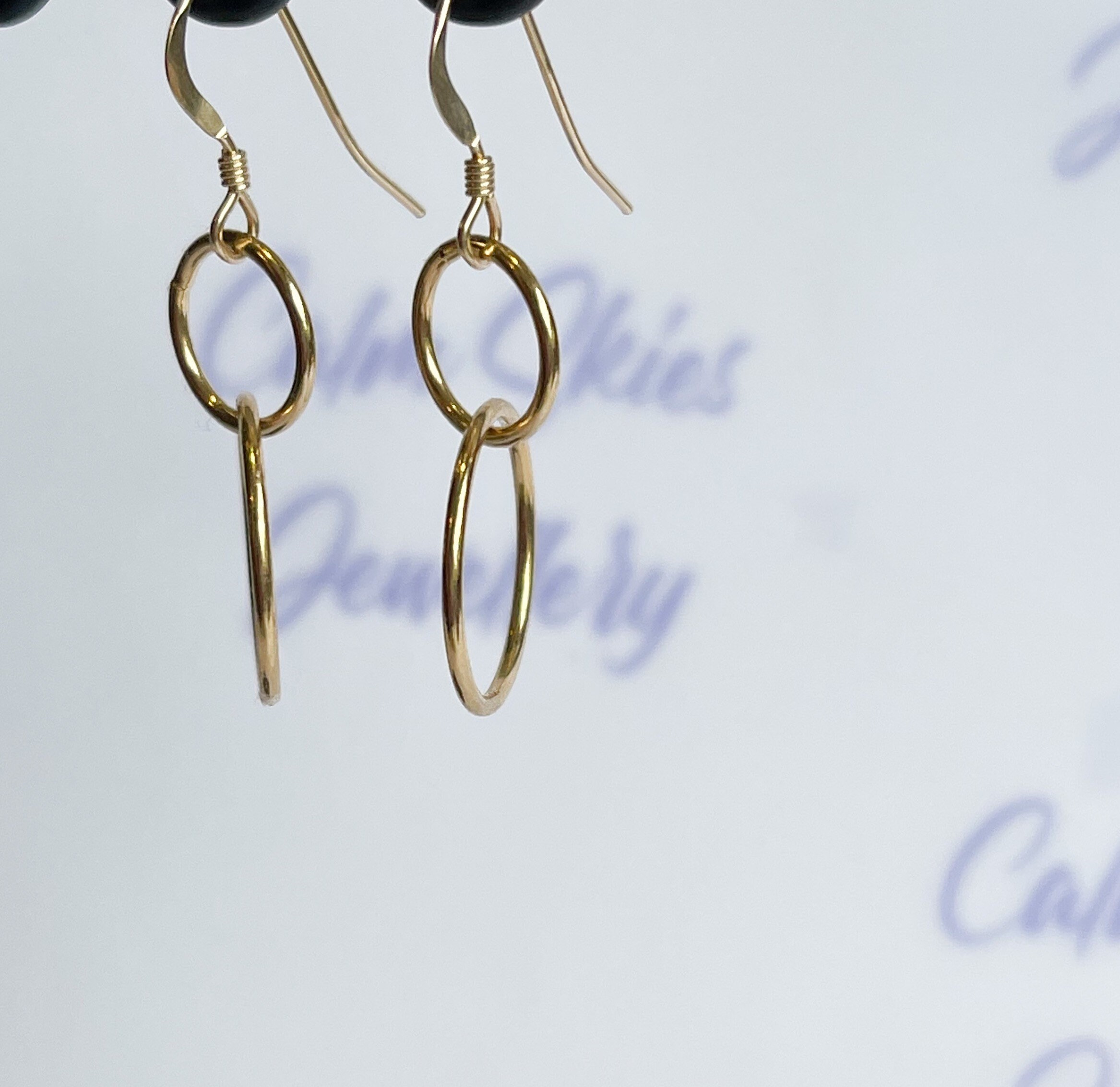 Gold filled hoop dangle earrings Etsy