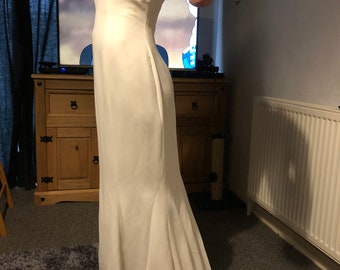 Splendido abito da sposa vintage in seta taglia 12
