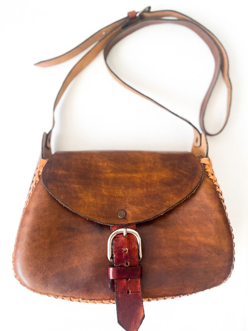 Handtooled Leather Purse Vintage Handmade Leather Purse