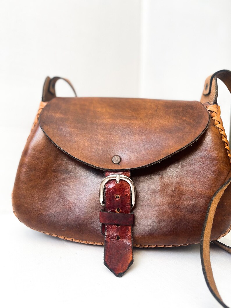 Handtooled Leather Purse Vintage Handmade Leather Purse
