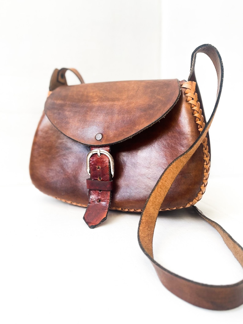 Handtooled Leather Purse Vintage Handmade Leather Purse