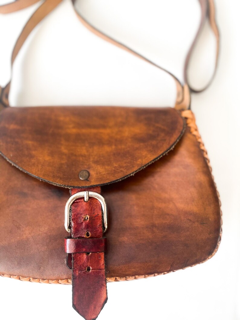 Handtooled Leather Purse Vintage Handmade Leather Purse