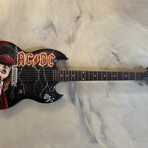 AC/DC hand painted guitar