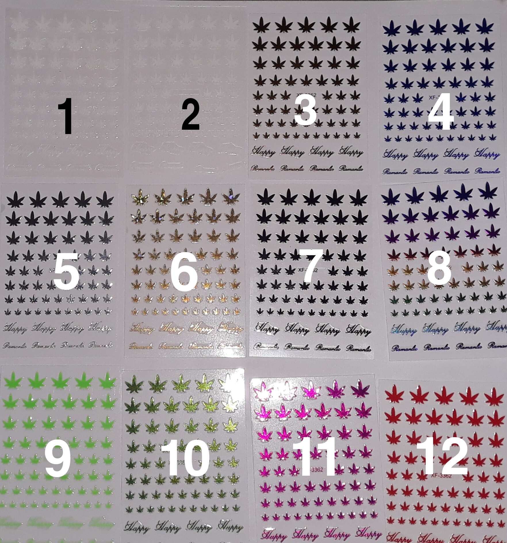 Weed Pot Marijuana Leaf Nail Decals Stickers Maryjane - Etsy