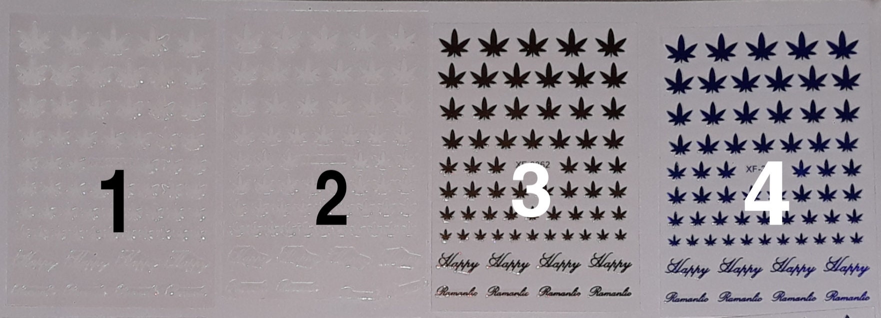 Weed Pot Marijuana Leaf Nail Decals Stickers Maryjane - Etsy