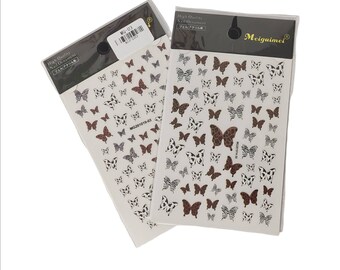 Butterfly Nail Stickers Animal Print, Brown butterflies, nail art, arts & crafts, sticker books