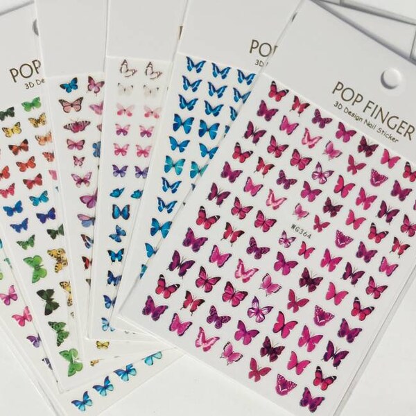 Blue Butterfly Nail Stickers Etsy