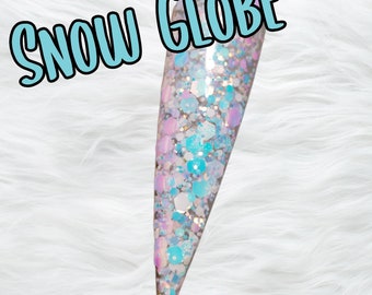 Snow Globe - Glitter Acrylic and Dip Powder 2 in 1