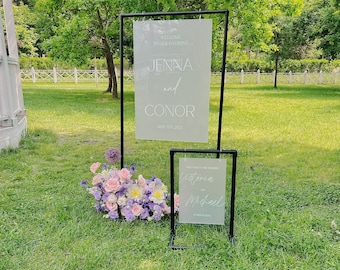 Personalized Wedding Decor, Floor Sign Holder, Wedding Welcome Frame, Handmade Custom Metal Stand for Wedding Signs - Custom Sizes Available