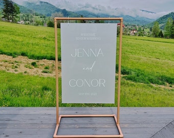 Wedding Stand for Welcome Sign, Event Sign Stand, Metal Stand, Frame Arch for Wedding Anniversary, Engagement Backdrop Stand