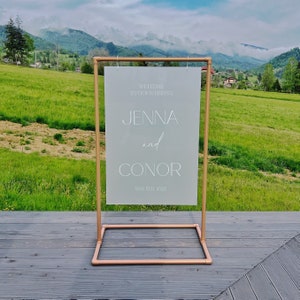 Wedding Stand for Welcome Sign, Event Sign Stand, Metal Stand, Frame Arch for Wedding Anniversary, Engagement Backdrop Stand