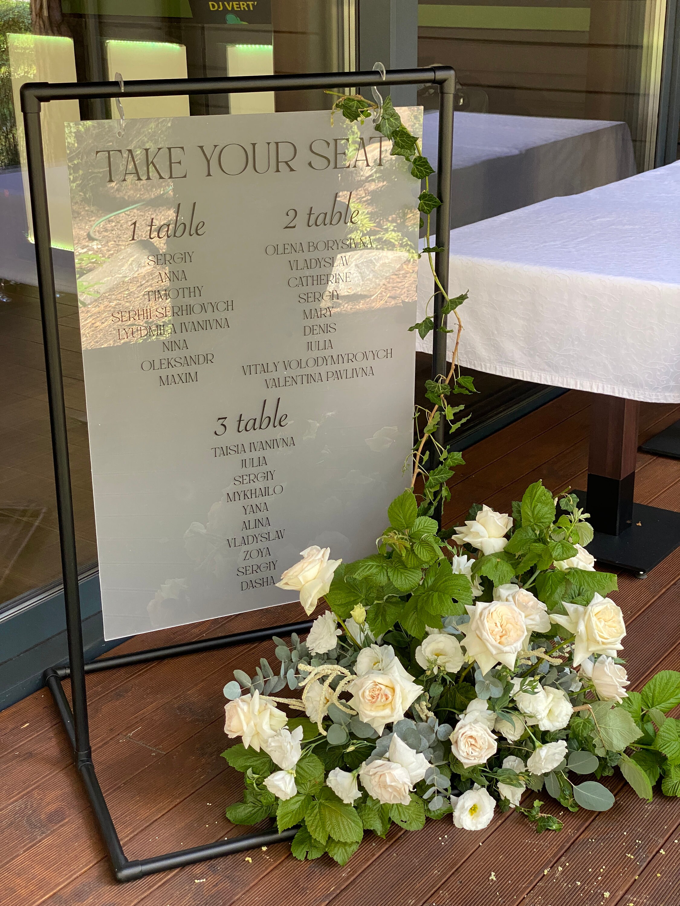 Wedding Seating Chart Stand, Metal Stand Sign, Wedding Party