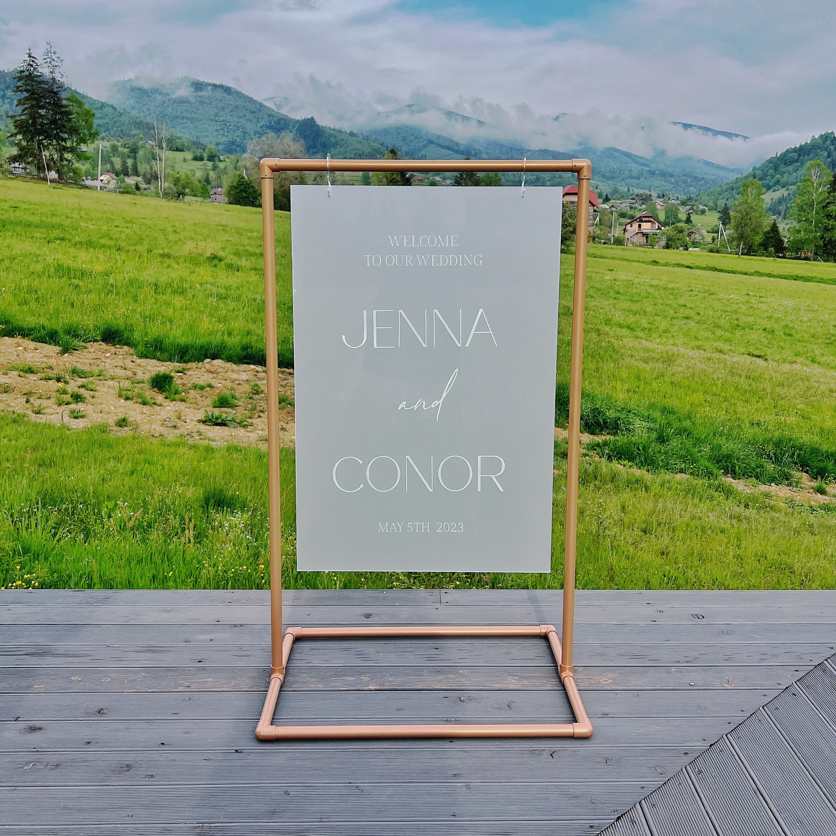 White Easel for Wedding, Wood Easel Stand for Wedding Signs, Floor