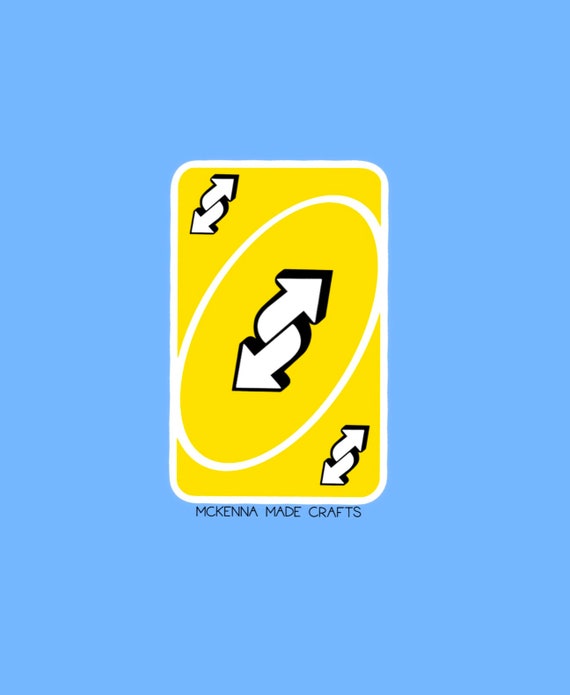 Cute Waterproof Blue/ Red/ Green/ Yellow Uno Reverse Card 