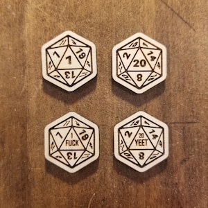 D20 Wooden Pins