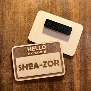 Hello Name Tag Laser Engraved