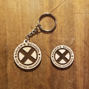 Xavier&#39;s School for Gifted Youngsters Wooden Pin or Keychain - X-Men