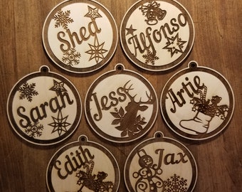 Personalized Christmas Wooden Ornaments