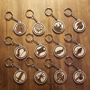 WoW Class Wooden Circle Keychains