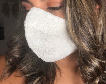 Masque facial en dentelle, masque facial de mariée, idéal pour les fêtes, les événements et les occasions spéciales