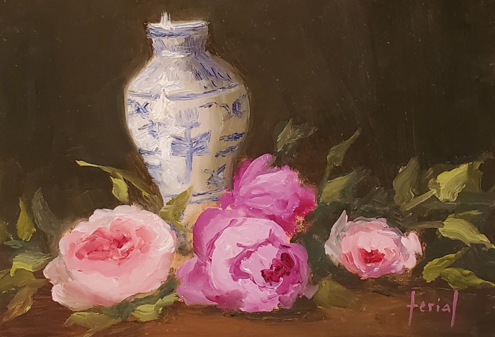 Art de rose roses de jardin grand vase et roses originaux de Etsy