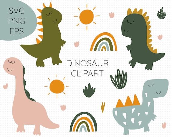Download Dinosaur Clipart Set Cute Dinosaur Svg Cut File For Cricut Etsy PSD Mockup Templates