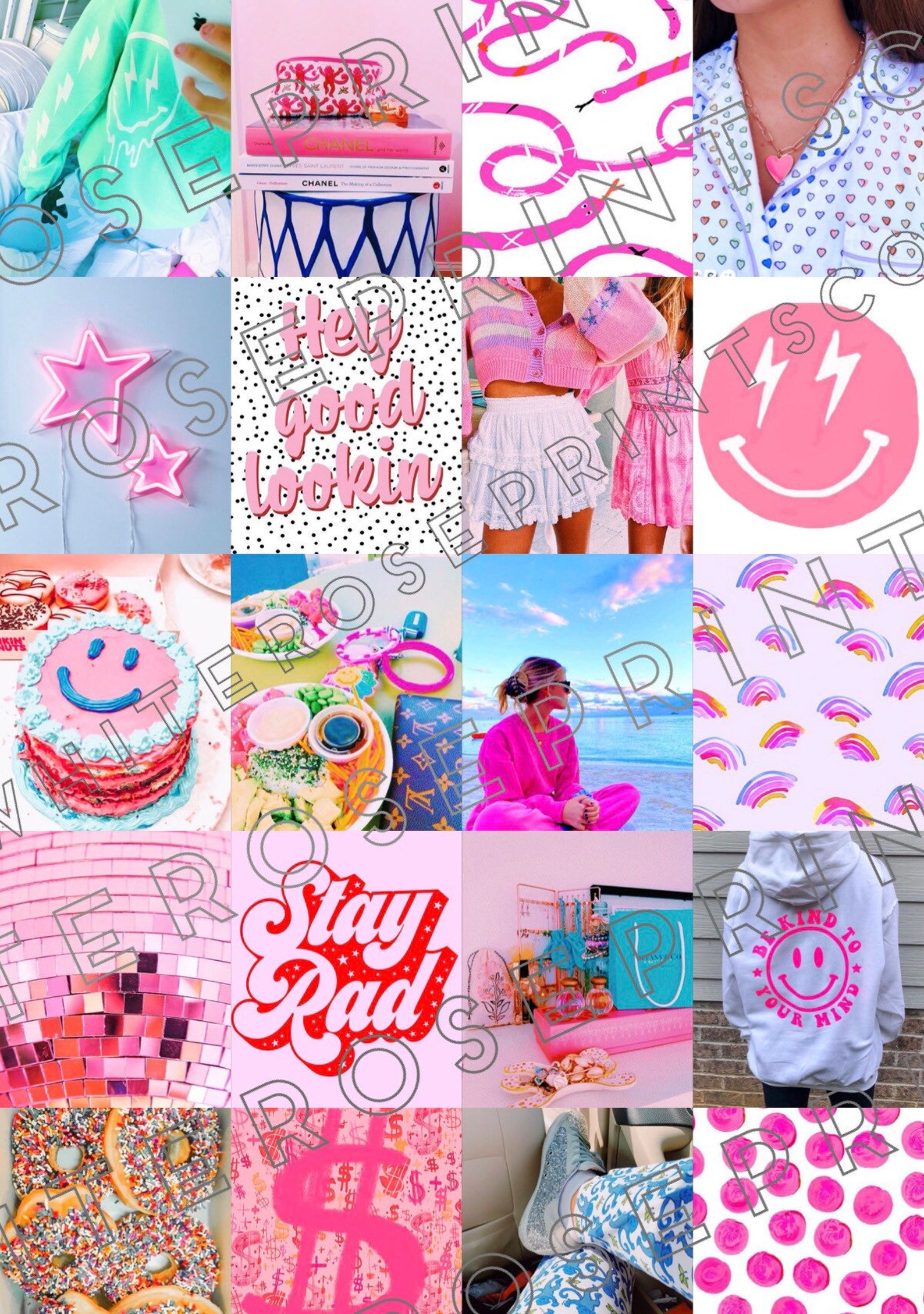 DIGITAL PREPPY Wall Collage Kit 100 Pcs VSCO Trendy Etsy
