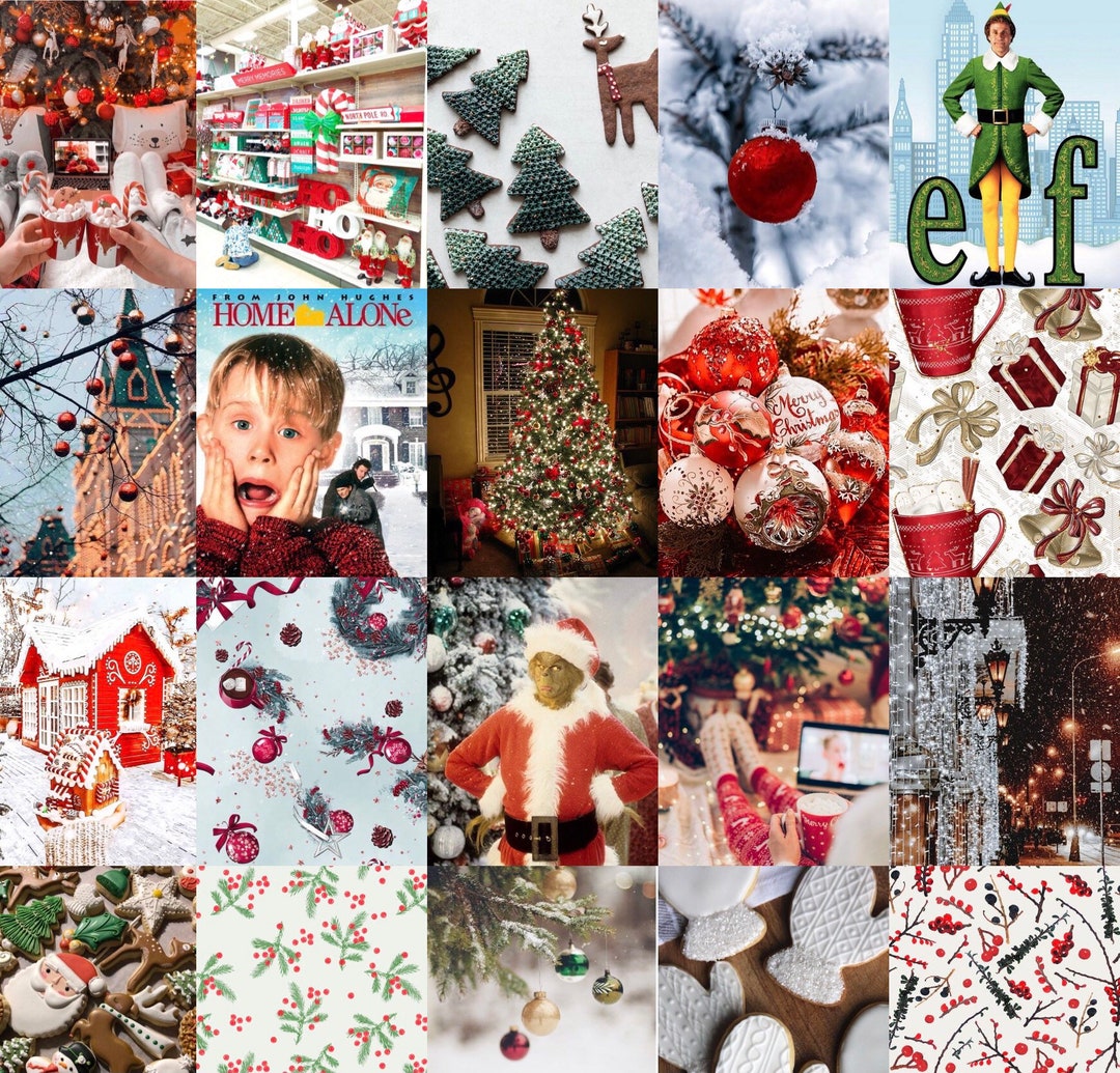 CHRISTMAS Digital Download Wall Collage Kit 50/85/125/165/200 Pcs Jolly ...