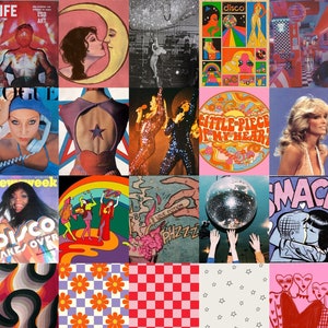 DISCO LIFE Wall Collage Kit - 50/85/125/165/200 pcs - Trendy, VSCO, Groovy, 70s, Retro
